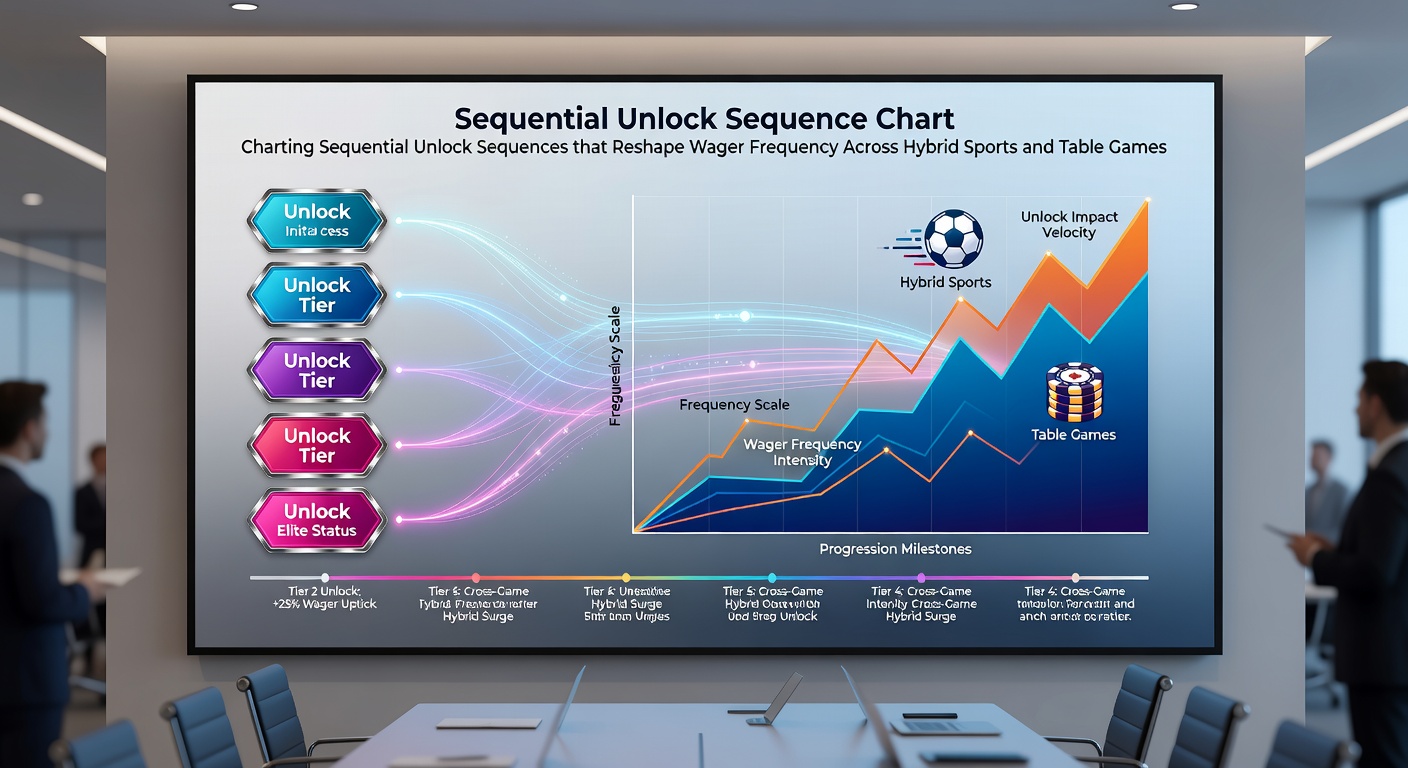 Analytics dashboard tracking wager frequency changes after users progress through sequential unlock levels on hybrid platforms