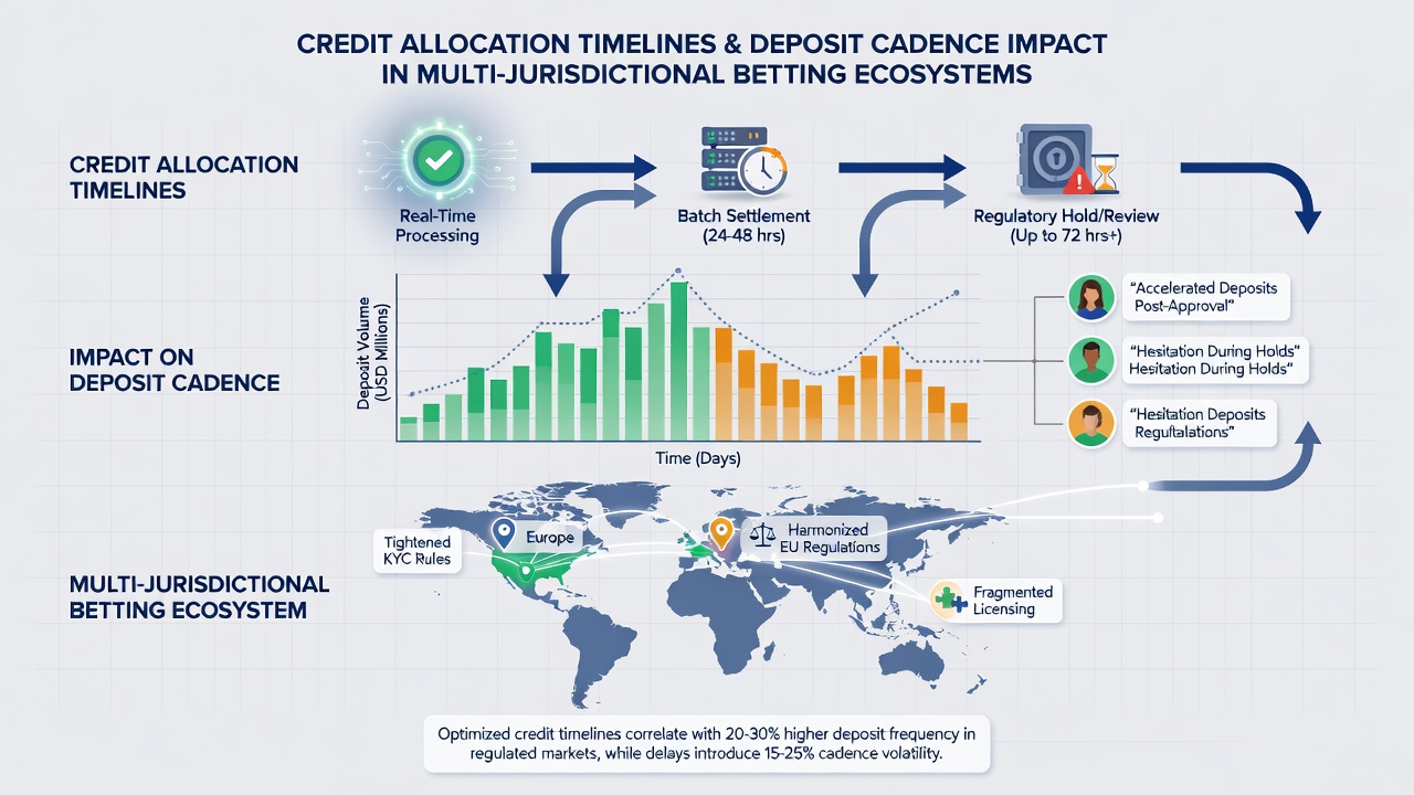 Chart illustrating deposit cadence shifts linked to credit release schedules in regulated betting markets