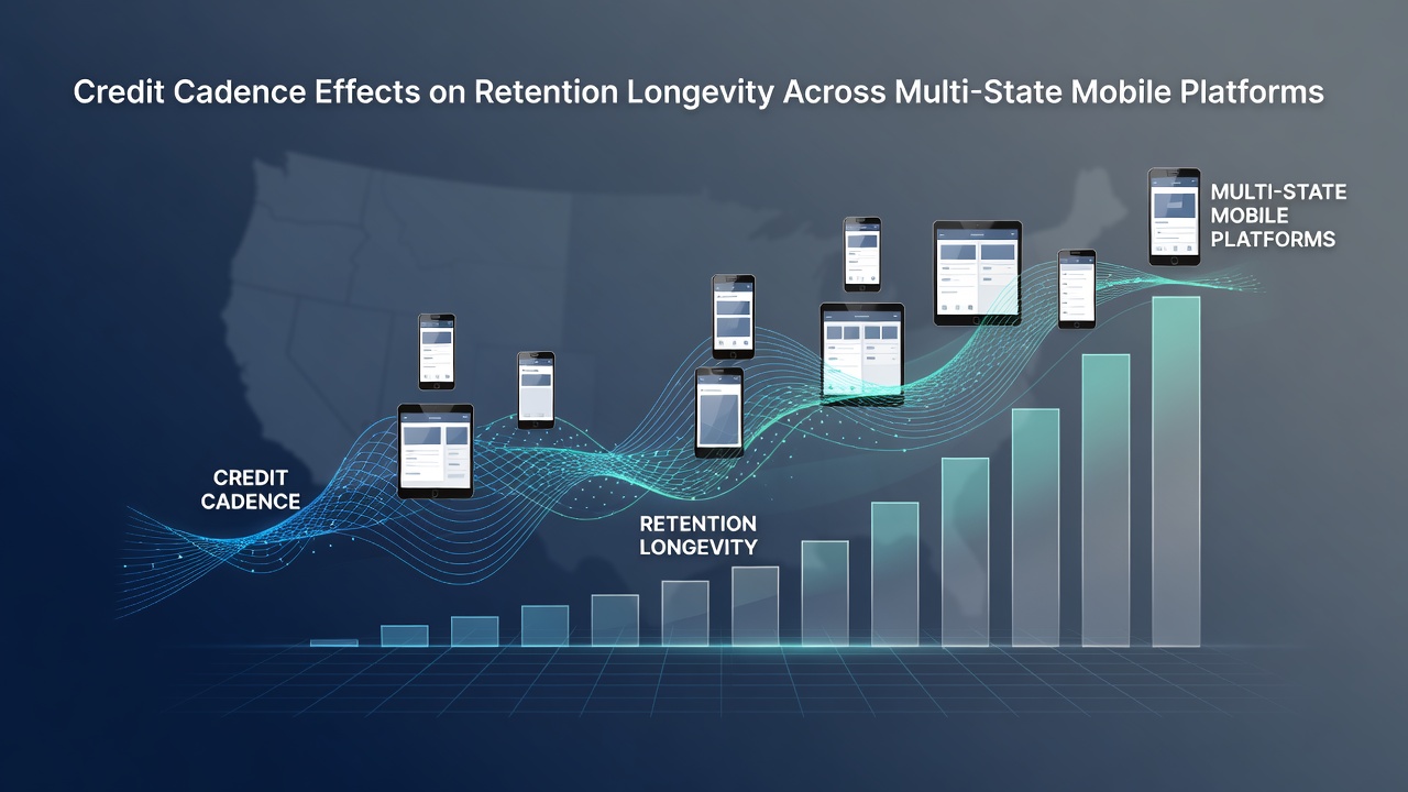 Mobile betting platform interface showing credit distribution timing across multiple states
