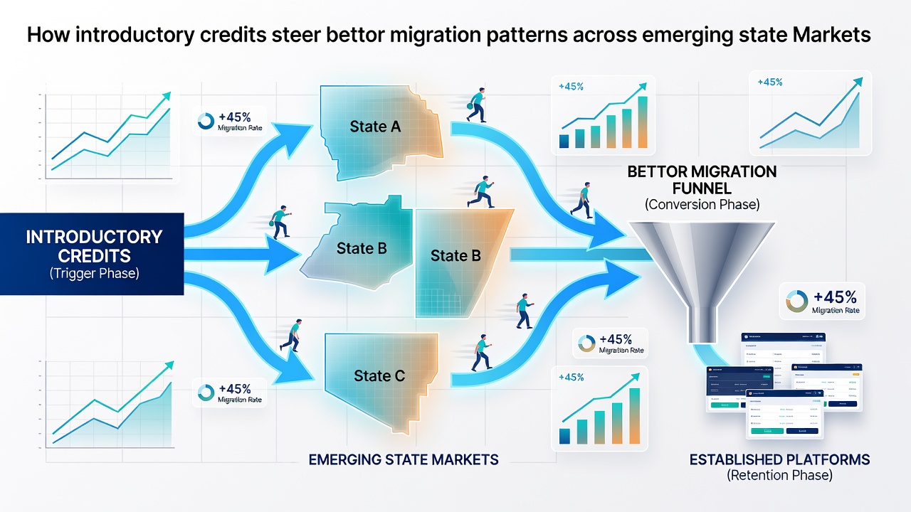 Data charts showing bettor movement and bonus redemption across state lines