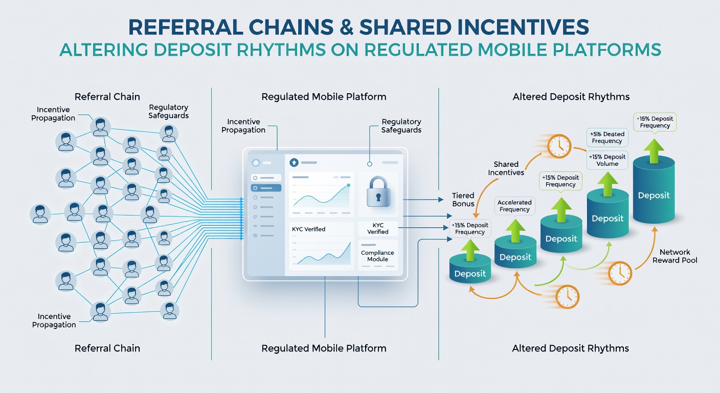 Chart displaying deposit frequency changes linked to referral incentive programs on mobile platforms