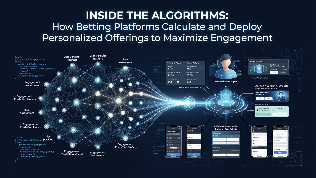 Diagram showing data flow from user activity into machine learning models that generate tailored betting promotions
