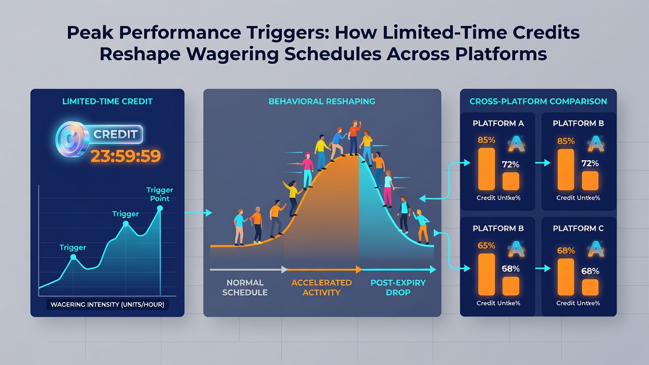 Analytics graph illustrating clustered wagering activity spikes tied to credit expiration timelines across different platforms